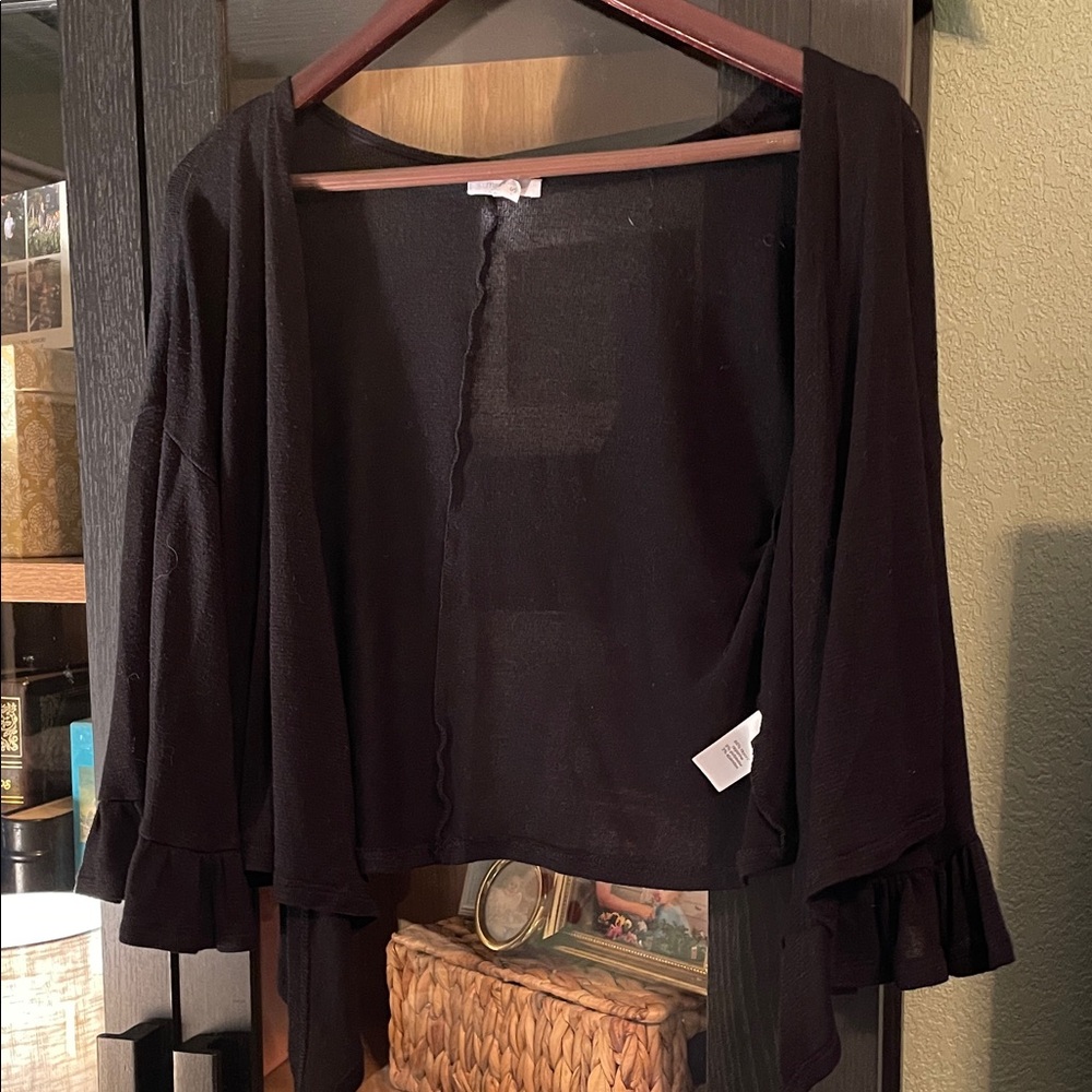 Maurices Black Sheer Cardigan